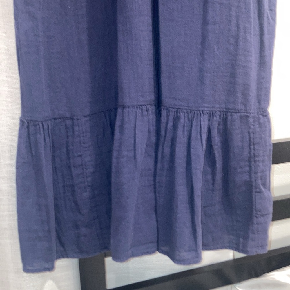 Cotton Tiered Navy Dress - Picture 5 of 9